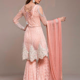 Zainab Chottani | Semi Formals | PEACHY PINK ANGARKHA