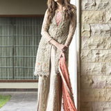 Zainab Chottani | Semi Formals | BEIGE AND CORAL