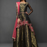 Zainab Chottani | Semi Formals | BLACK PEPLUM