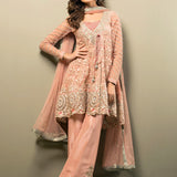 Zainab Chottani | Semi Formals | SALMON PINK ANGRAKHA