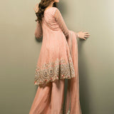 Zainab Chottani | Semi Formals | SALMON PINK ANGRAKHA