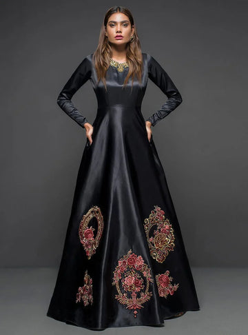 Zainab Chottani | Semi Formals | BLACK GOWN - D 04 - Rang-e-Khaas