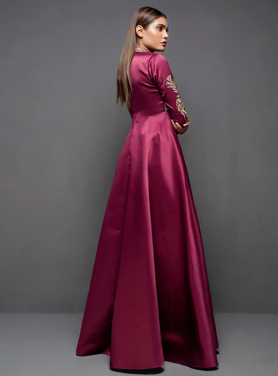Zainab Chottani | Semi Formals | MAROON GOWN - Rang-e-Khaas