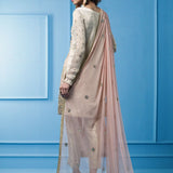 Zainab Chottani | Semi Formals | SALMON PINK AND BEIGE