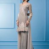 Zainab Chottani | Semi Formals | GREIGE AND PINK
