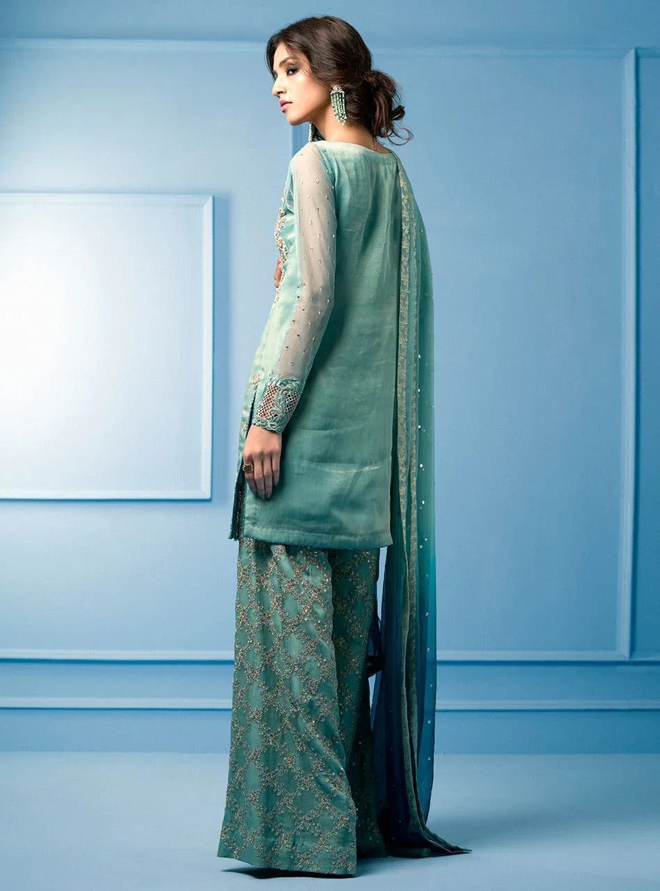 Zainab Chottani | Semi Formals | AQUA AND TEAL - Rang-e-Khaas