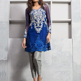 Zainab Chottani | Luxury Pret | COBALT BLUE NET SHIRT
