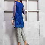 Zainab Chottani | Luxury Pret | COBALT BLUE NET SHIRT
