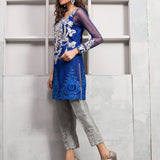 Zainab Chottani | Luxury Pret | COBALT BLUE NET SHIRT