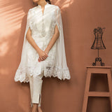 Zainab Chottani | Luxury Pret | CHIFFON WHITE CAPE