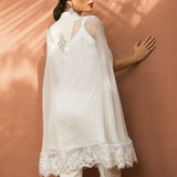 Zainab Chottani | The Kaftan Edit | Chiffon White Cape