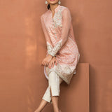 Zainab Chottani | Luxury Pret | SALMON PINK CHIFFON SHIRT