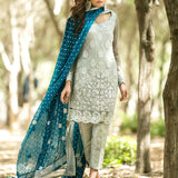 Zainab Chottani | Semi Formals | SILVER AND TEAL DRESS
