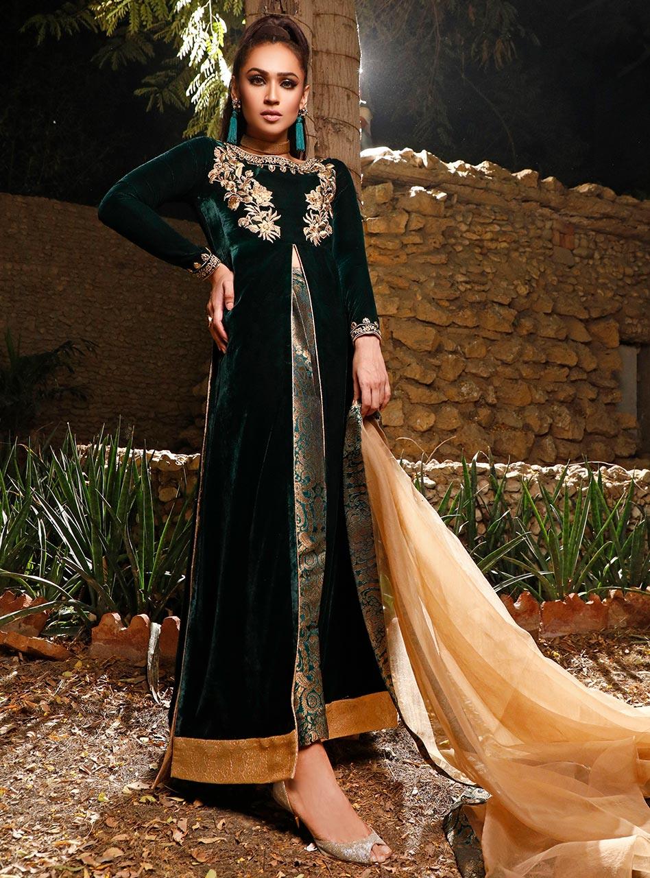 Zainab Chottani | Semi Formals | DARK MOSS TOPAZ - Rang-e-Khaas