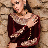Zainab Chottani | Semi Formals | ALIZARIN CRIMSON