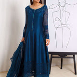 Farah Talib Aziz | Designer Picks 24 | SAPPHIRE CUTWORK SHIRT AND DUPATTA
