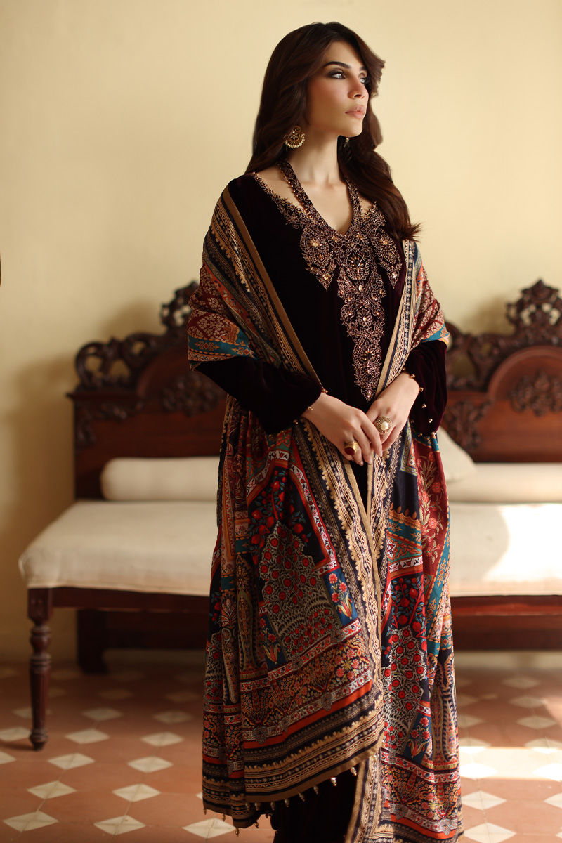 Aisha Imran | Printed Panache Velvet Shawls 25 | Selina Velvet Shawl