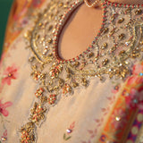 Farah Talib Aziz | Designer Picks 24 | ROSHAN PRINTED RAW SILK KURTA WITH SILK OMBRE DUPATTA