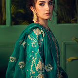 Farah Talib Aziz | Designer Picks 24 | NEEMA DEEP EMERALD EMBELLISHED KURTA WITH DUPATTA