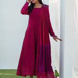 Farah Talib Aziz | Designer Picks 24 | VIV MAGENTA KALIDAAR WITH DRAPED DUPATTA