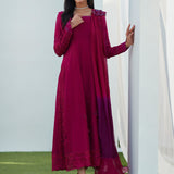 Farah Talib Aziz | Designer Picks 24 | VIV MAGENTA KALIDAAR WITH DRAPED DUPATTA