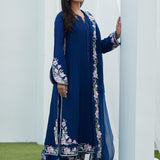 Farah Talib Aziz | Designer Picks 24 | HAN NAVY EMBROIDERED SHIRT AND DUPATTA