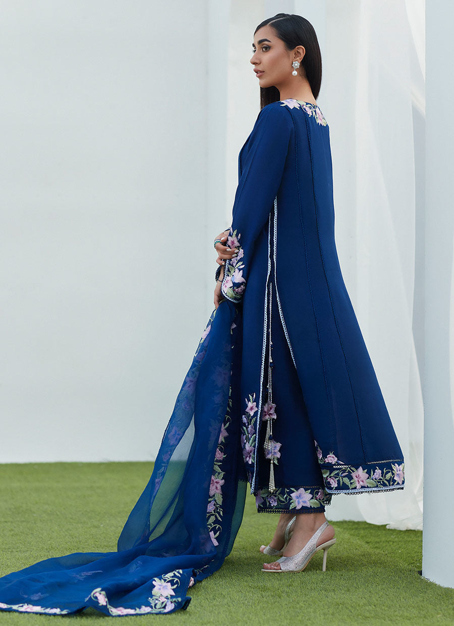 Farah Talib Aziz | Designer Picks 24 | HAN NAVY EMBROIDERED SHIRT AND DUPATTA