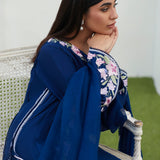 Farah Talib Aziz | Designer Picks 24 | HAN NAVY EMBROIDERED SHIRT AND DUPATTA