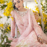 Farah Talib Aziz | Designer Picks 24 | OLEA BLUSH SILK SHIRT AND PRE-DRAPED DUPATTA