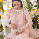 Farah Talib Aziz | Designer Picks 24 | OLEA BLUSH SILK SHIRT AND PRE-DRAPED DUPATTA