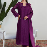 Farah Talib Aziz | Designer Picks 24 | SANGRIA SILK CUTWORK SHIRT WITH PRE DRAPED DUPATTA
