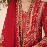 Farah Talib Aziz | Designer Picks 24 | ANEETA CRIMSON SHIRT AND DUPATTA