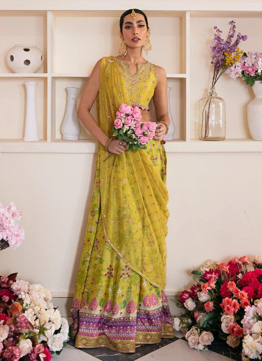 Farah Talib Aziz | Mayna Festive Luxe | ELIKA LIME - Rang-e-Khaas