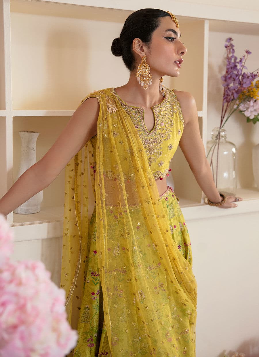 Farah Talib Aziz | Mayna Festive Luxe | ELIKA LIME - Rang-e-Khaas