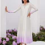 Farah Talib Aziz | Designer Picks 24 | LIQUE SILVER OMBRE EMBELLISHED KAFTAAN CUT SHIRT
