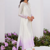 Farah Talib Aziz | Designer Picks 24 | LIQUE SILVER OMBRE EMBELLISHED KAFTAAN CUT SHIRT