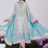 Farah Talib Aziz | Designer Picks 24 | CYAN OMBRE SHIRT AND DUPATTA