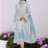 Farah Talib Aziz | Designer Picks 24 | CYAN OMBRE SHIRT AND DUPATTA