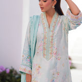 Farah Talib Aziz | Designer Picks 24 | CYAN OMBRE SHIRT AND DUPATTA