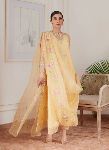 Farah Talib Aziz | Luna Eid Collection 24 | CYRILLA PALE YELLOW - Rang-e-Khaas