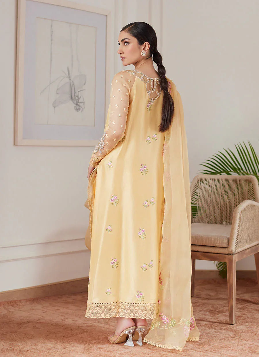 Farah Talib Aziz | Luna Eid Collection 24 | CYRILLA PALE YELLOW - Rang-e-Khaas