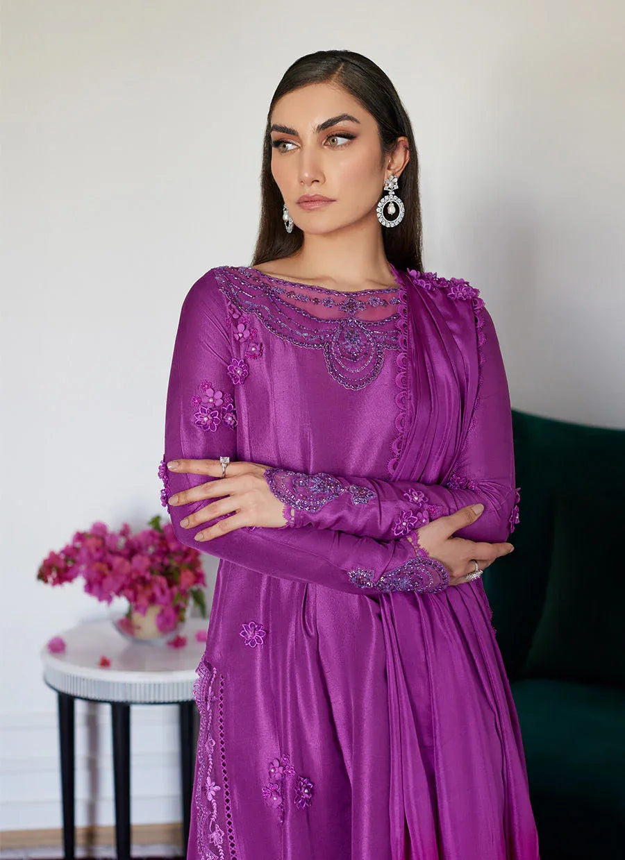 Farah Talib Aziz | Luna Eid Collection 24 | TIERRA MUTED MAGENTA - Rang-e-Khaas