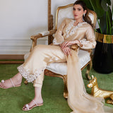 Farah Talib Aziz | Luna Eid Collection 24 | MELVINA CHAMPAGNE BEIGE