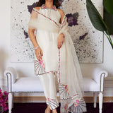 Farah Talib Aziz | Luna Eid Collection 24 | GENEVIVE PEARL WHITE