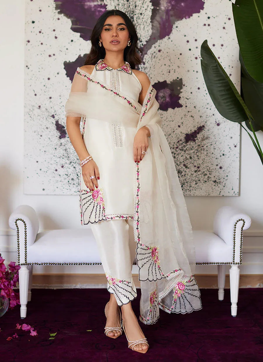 Farah Talib Aziz | Luna Eid Collection 24 | GENEVIVE PEARL WHITE - Rang-e-Khaas
