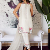 Farah Talib Aziz | Luna Eid Collection 24 | GENEVIVE PEARL WHITE
