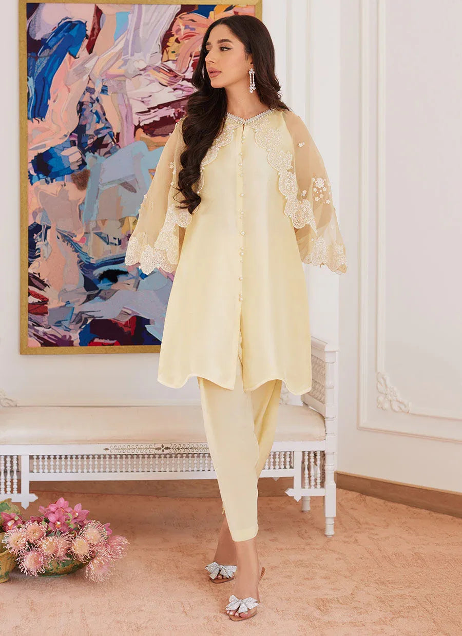 Farah Talib Aziz | Luna Eid Collection 24 | ESMERALDA PASTEL YELLOW - Rang-e-Khaas