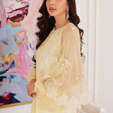 Farah Talib Aziz | Luna Eid Collection 24 | ESMERALDA PASTEL YELLOW