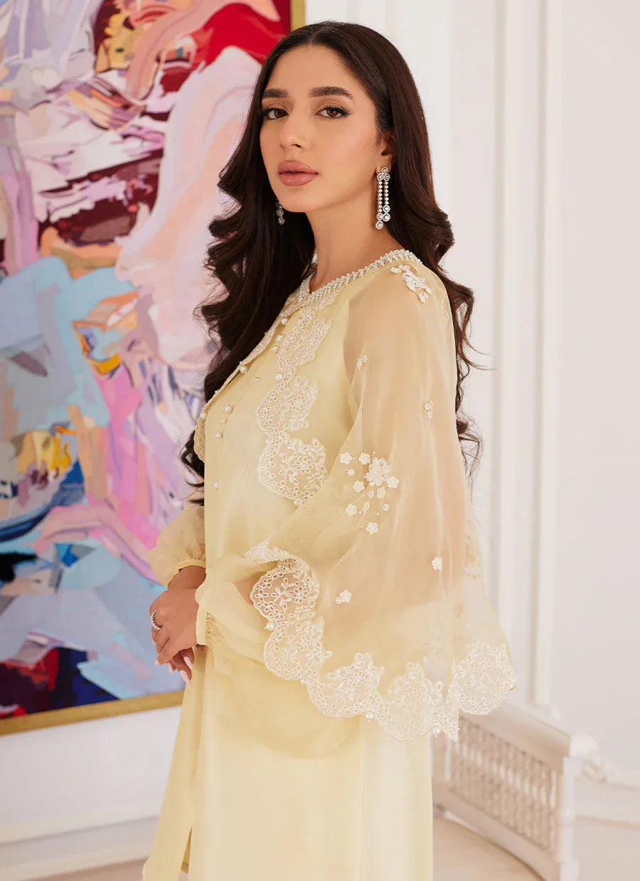 Farah Talib Aziz | Luna Eid Collection 24 | ESMERALDA PASTEL YELLOW - Rang-e-Khaas