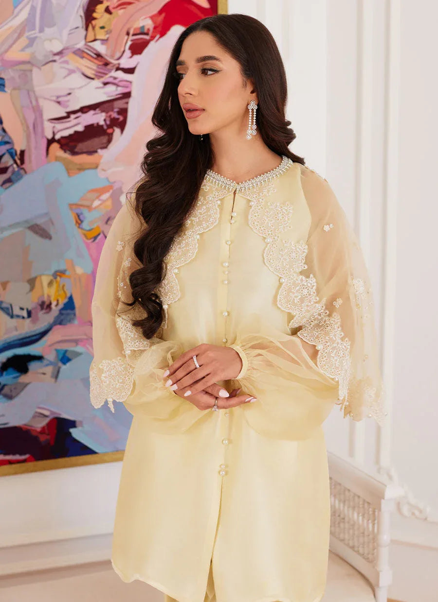 Farah Talib Aziz | Luna Eid Collection 24 | ESMERALDA PASTEL YELLOW - Rang-e-Khaas